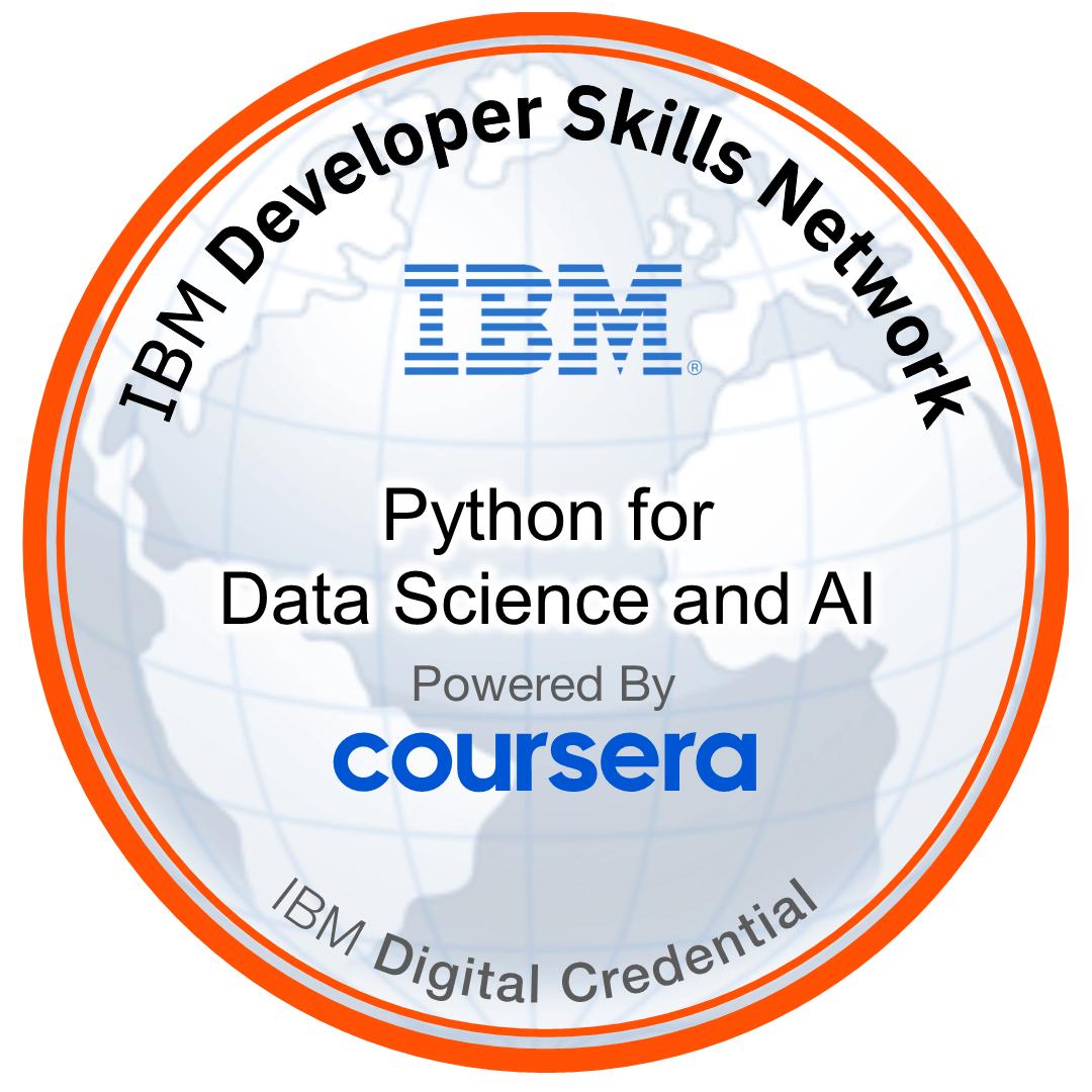 IBM Python for Data Science and AI certificate